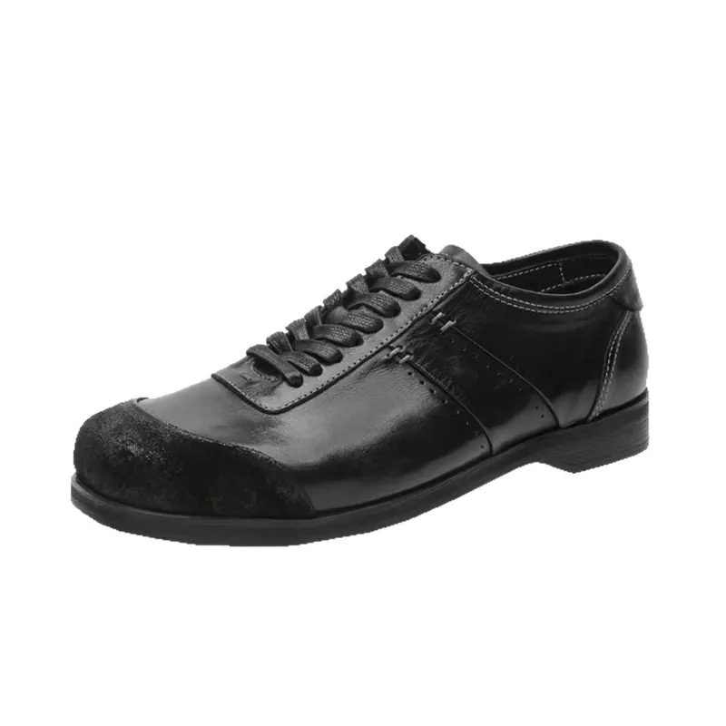 Genuine Leather Minimalist Boxing Boots — Square Toe, Cleanfit Commute